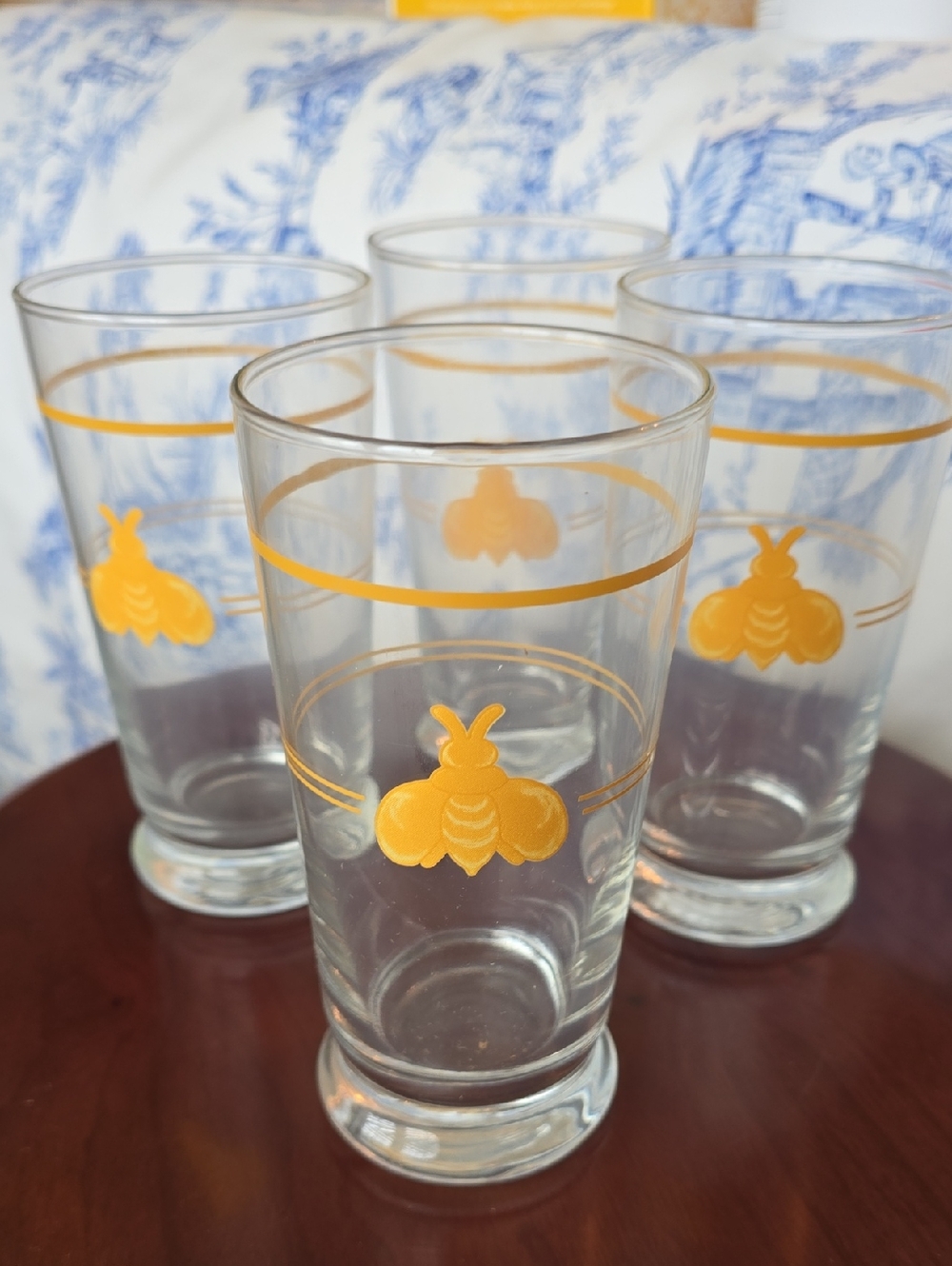 NWT Williams-Sonoma Honeybee Glasses Set Of 4, 14 Oz Glasses 🐝
